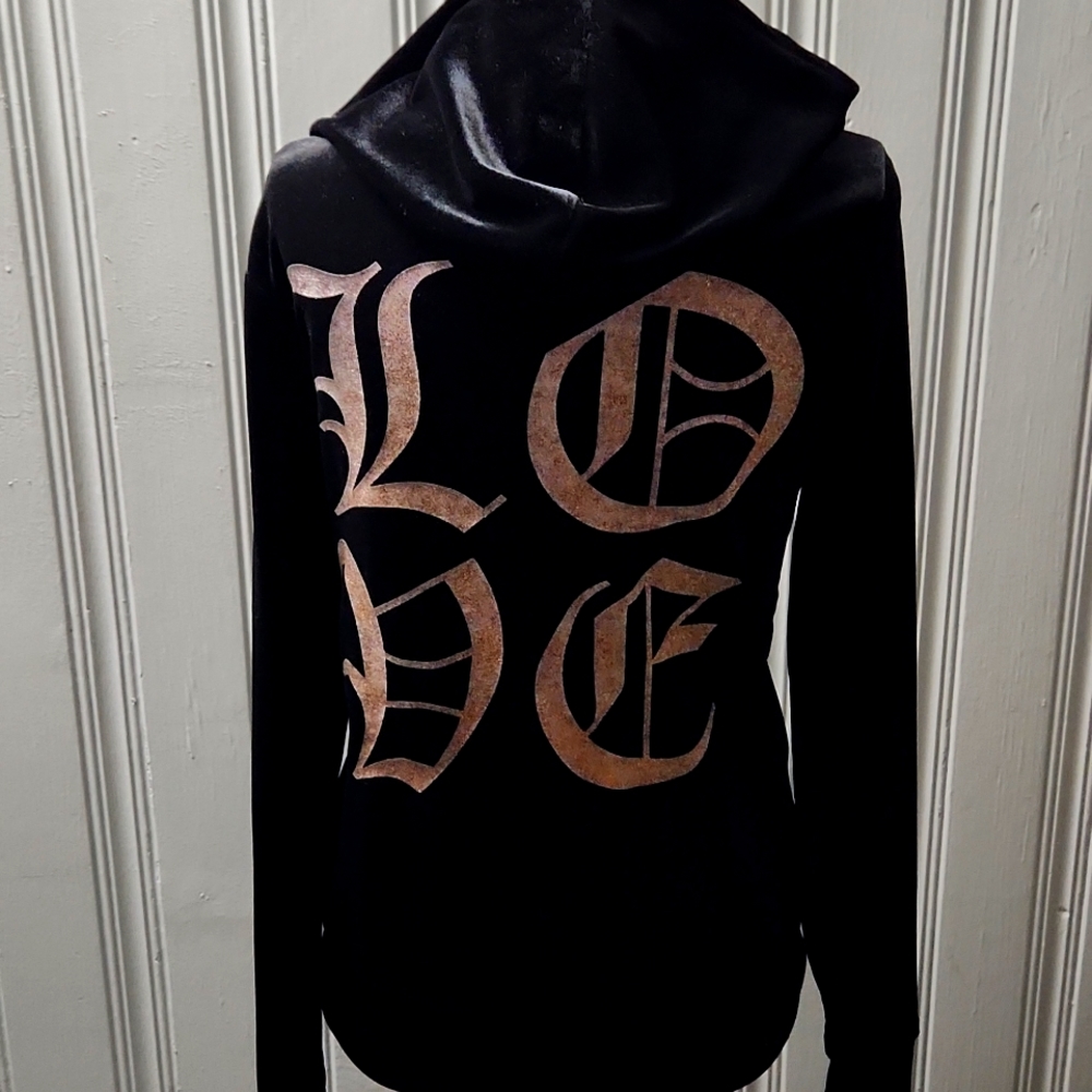 Material Girl Black Velvet Hoodie